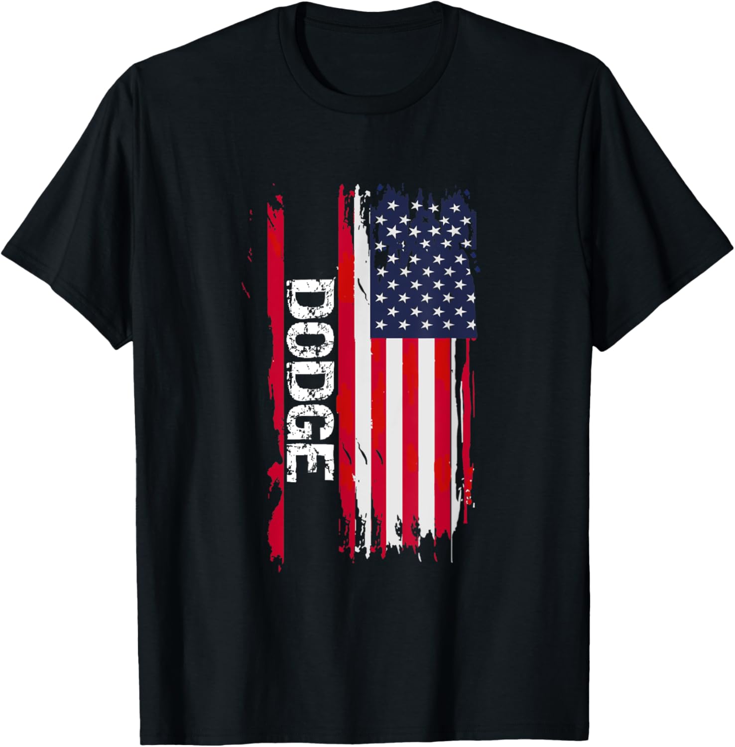 Dodge Usa Flag T Shirt Unisex Adult Black Small Short Sleeve Modern City Vacation Exercise And Fitness Crew Neck Casual All Seasons