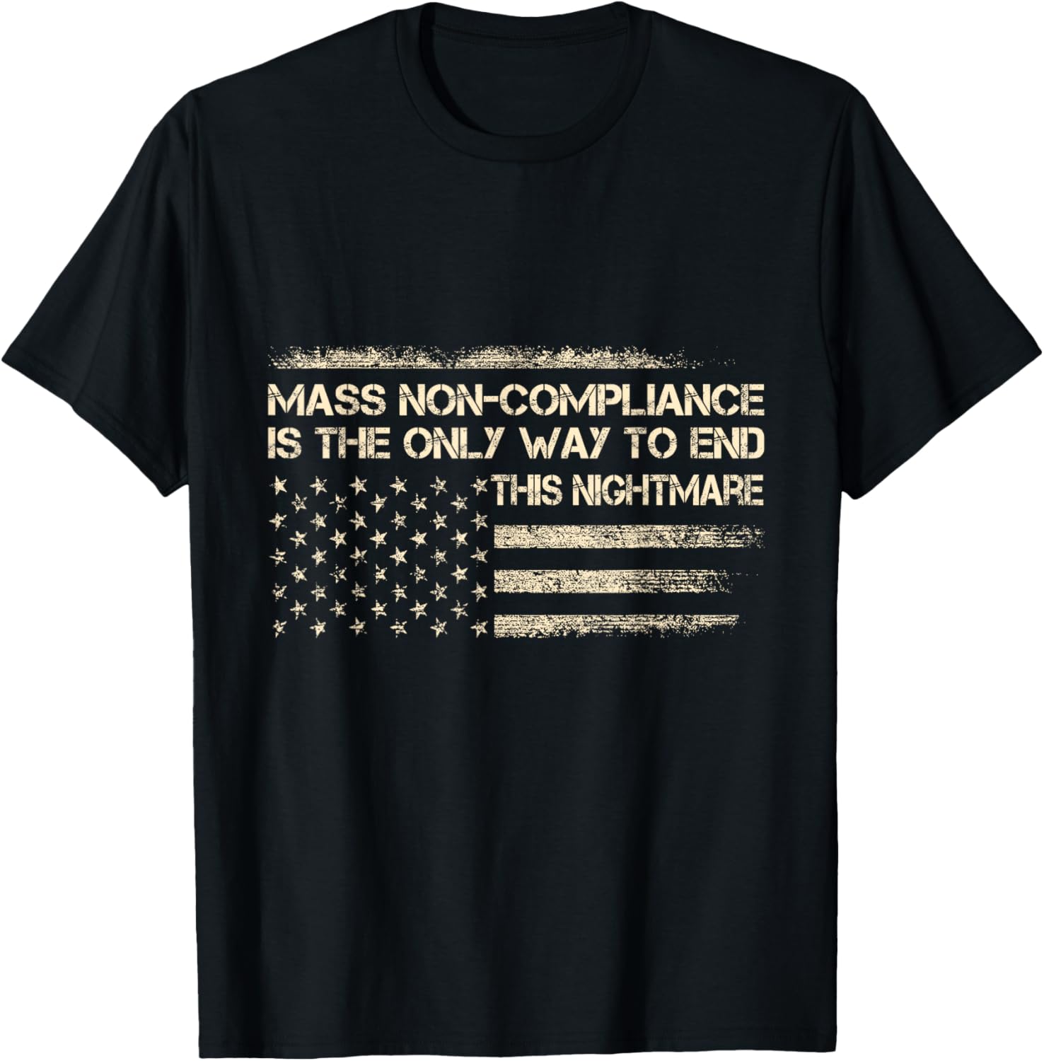 Mass Non Compliance Upside Down American Flag