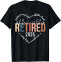 Officially Retired 2025 Heart Shirt for Women Retirement 170