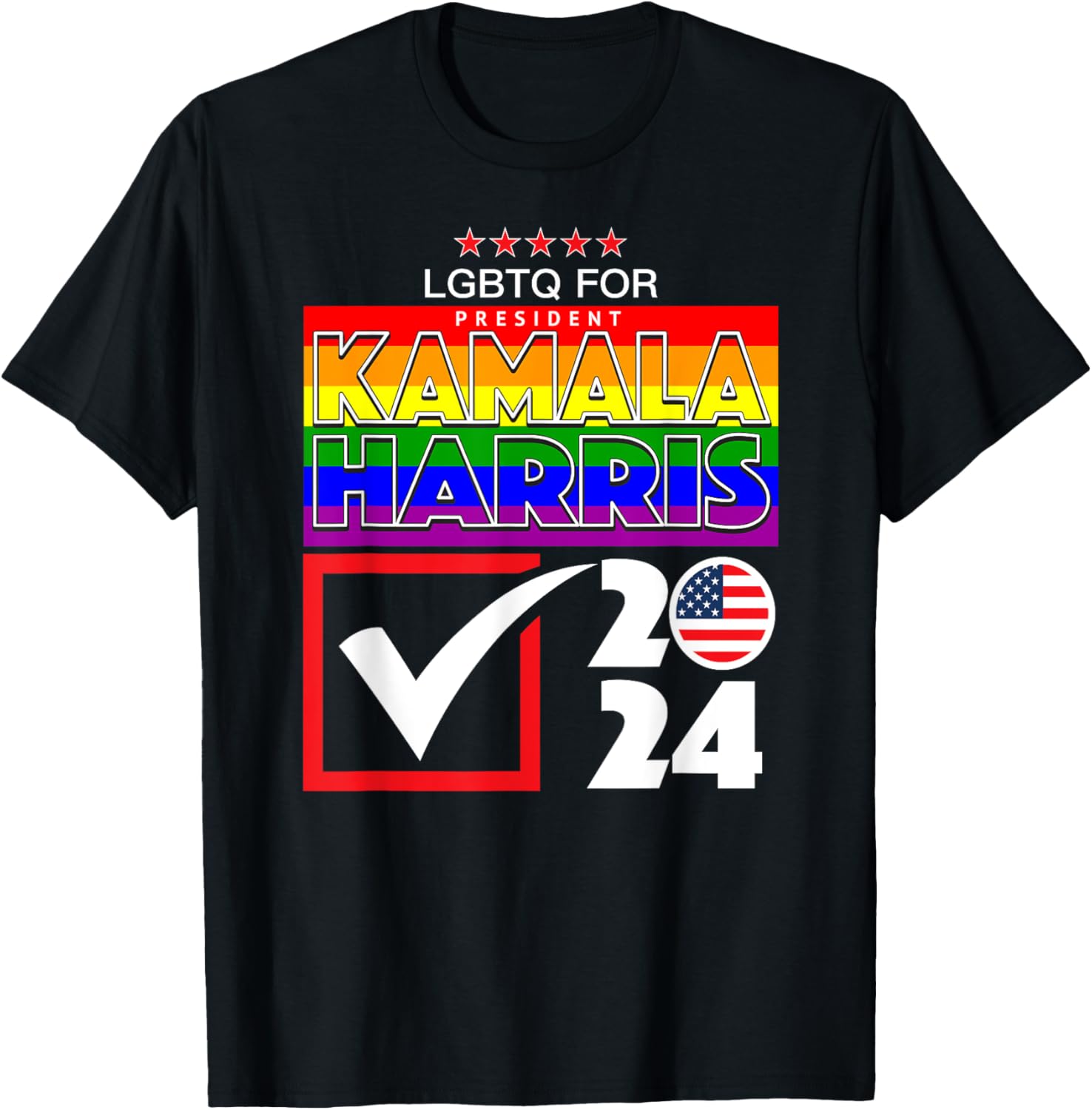 Kamala Harris For President 2024 Lgbtq Gay Pride Usa Flag
