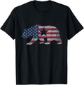 California Republic Bear American Flag 4Th Of July Usa