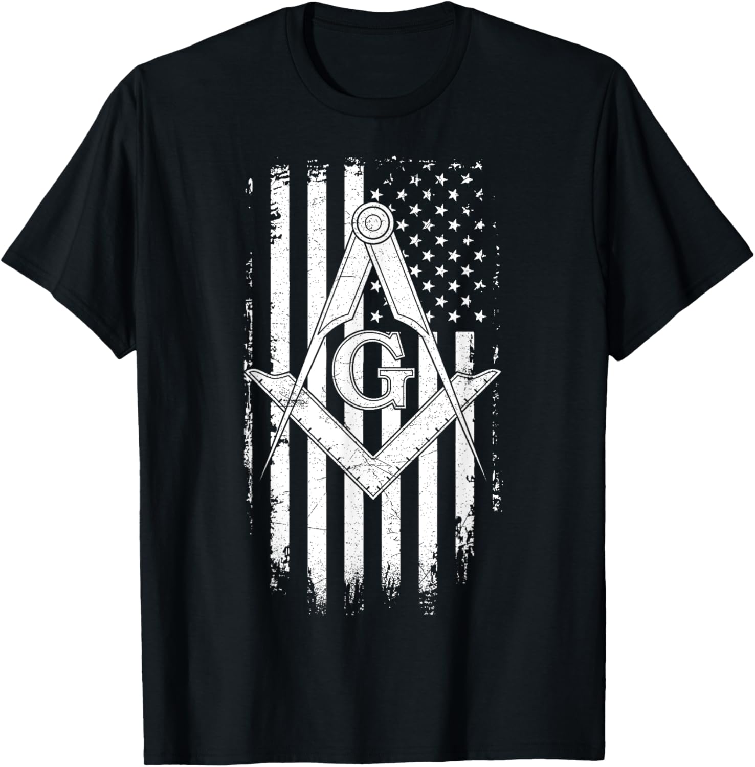 Masonic American Flag Square And Compass Freemason