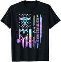 Tie Dye Registered Nurse Rn Ekg Stethoscope Nursing Usa Flag