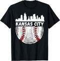 Vintage Kansas City Baseball Skyline Kansas City Baseball