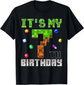Birthday Boy Shirt It's My 7th Birthday Video Game Pixel Design 38