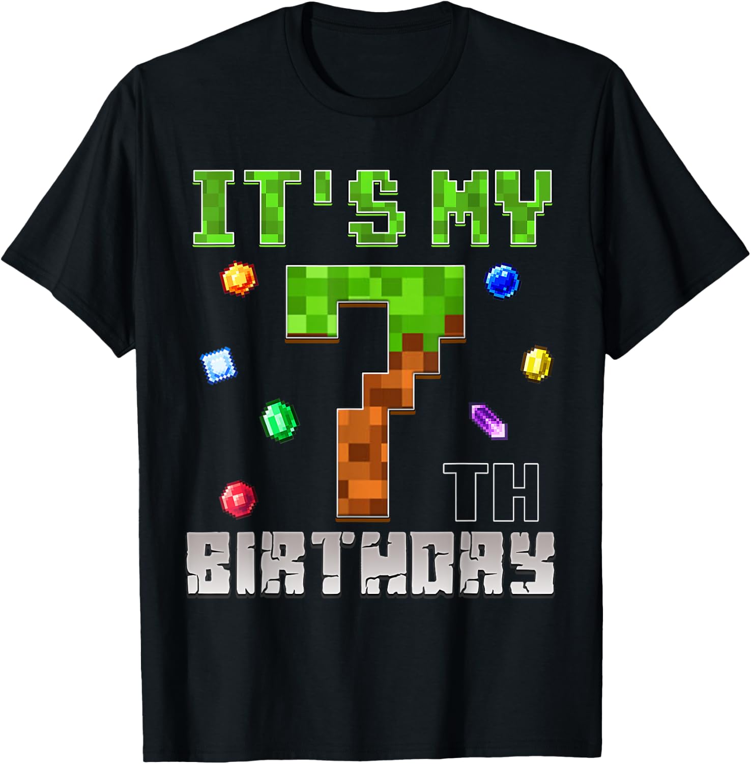 Birthday Boy Shirt It's My 7th Birthday Video Game Pixel Design 242