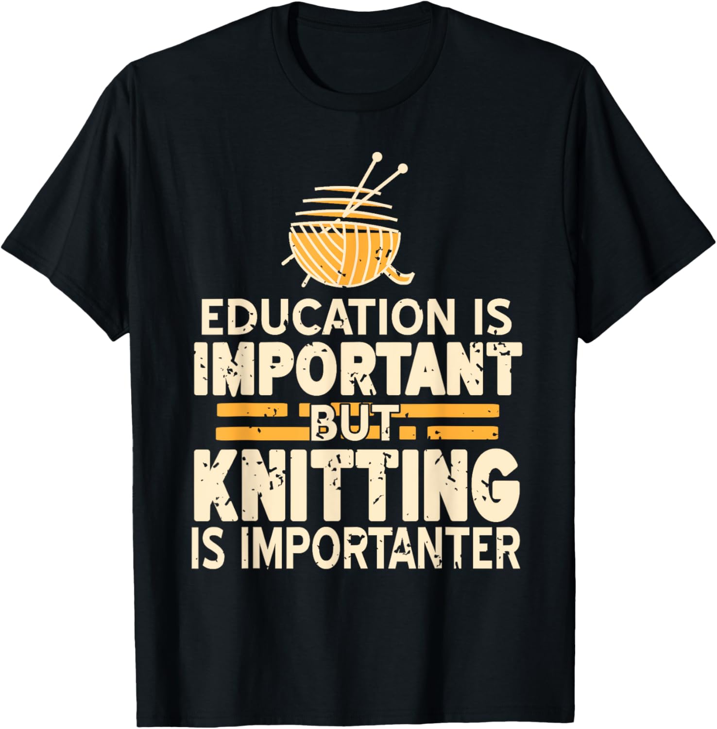 Knitting is Importanter Funny Yarn Education Joke
