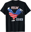 Feelin Cocky Rooster Pun Usa Flag Patriotic 4Th Of July