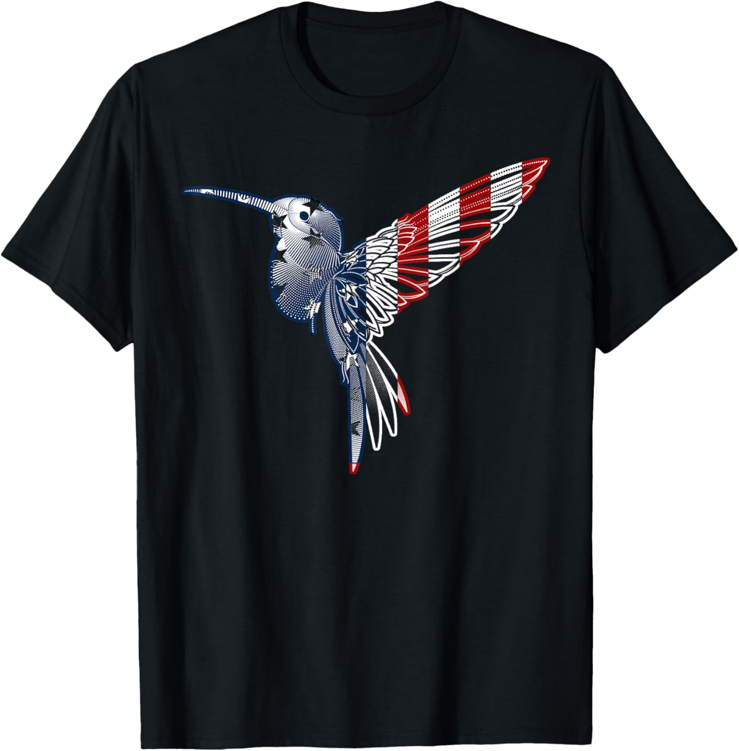 Usa American Flag Dot Art Cute Bird Hummingbird 4Th Of July