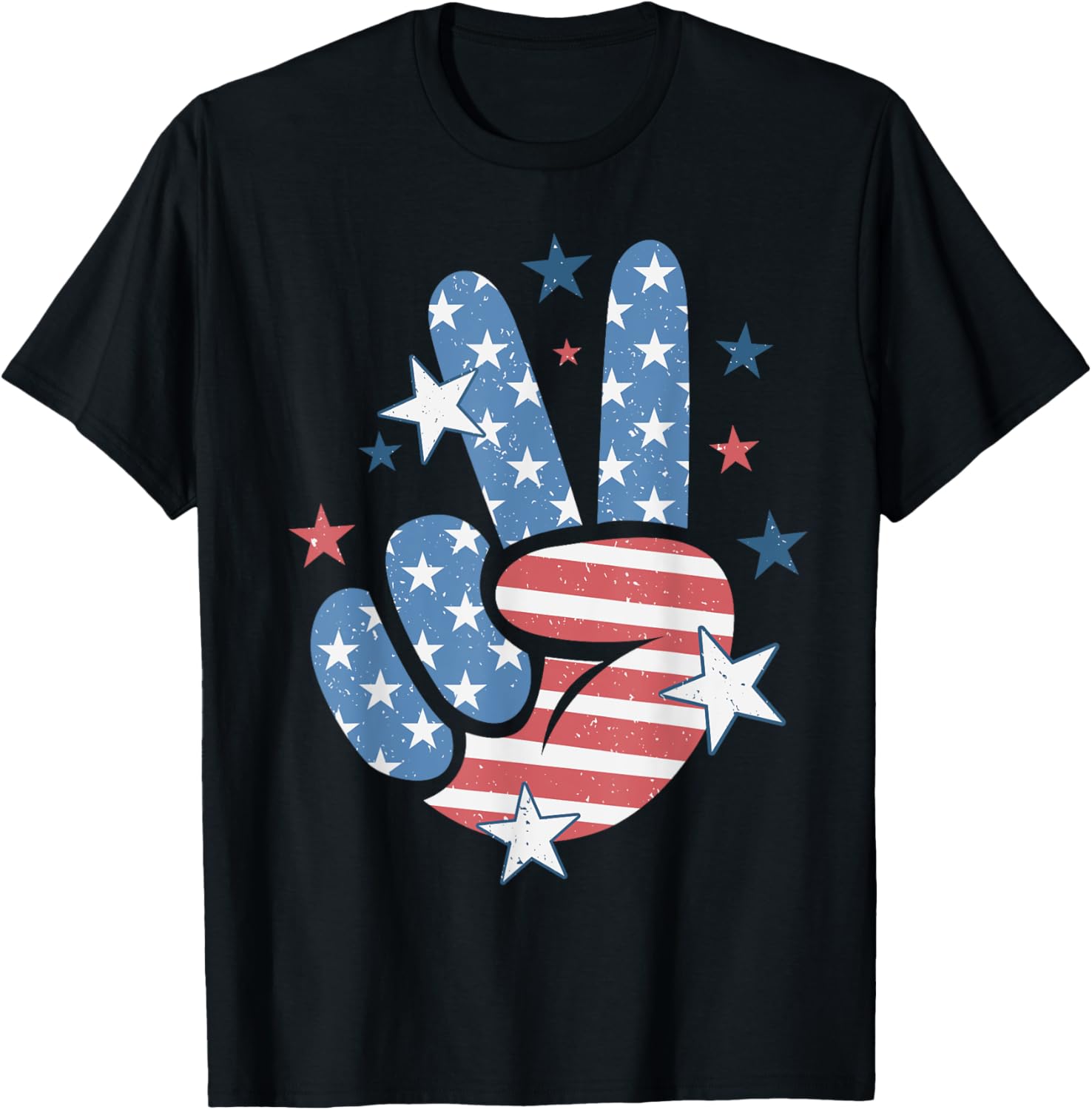 Patriotic Peace Hand Sign 4Th Of July American Usa Flag
