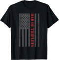 Fathers Day Triplet Dad American Flag Dad Of Triplets Gift