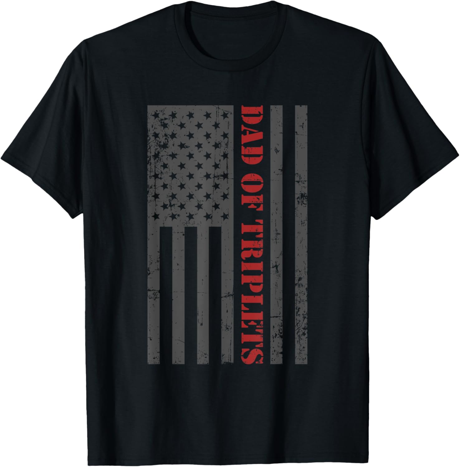 Fathers Day Triplet Dad American Flag Dad Of Triplets Gift