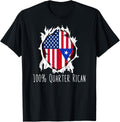 100 Quarter Rican Funny With Usa And Puerto Rico Flags