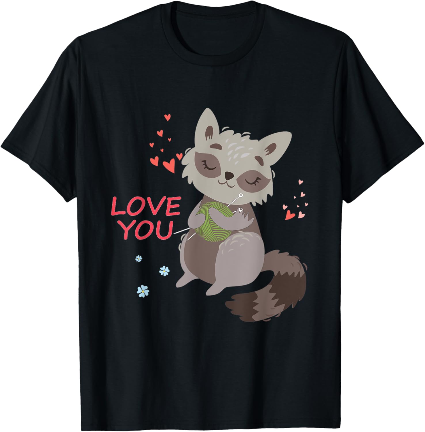 Raccoon Crochet Knitting and Yarn lovers gift