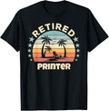 Retired Printer Sunset Palm Trees Leisure