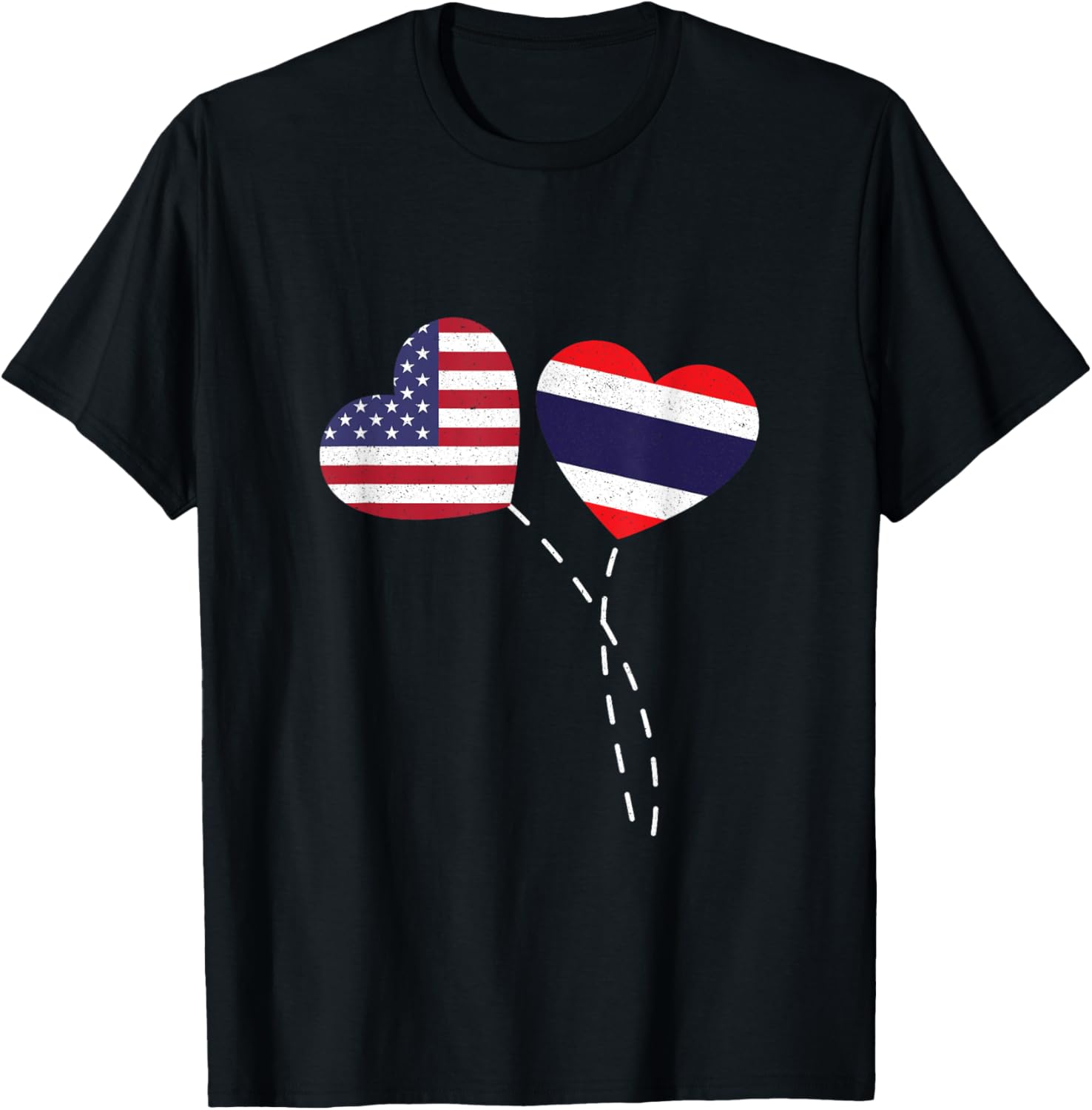 Loving Usa Thailand Flag Heart Thai Americans Love