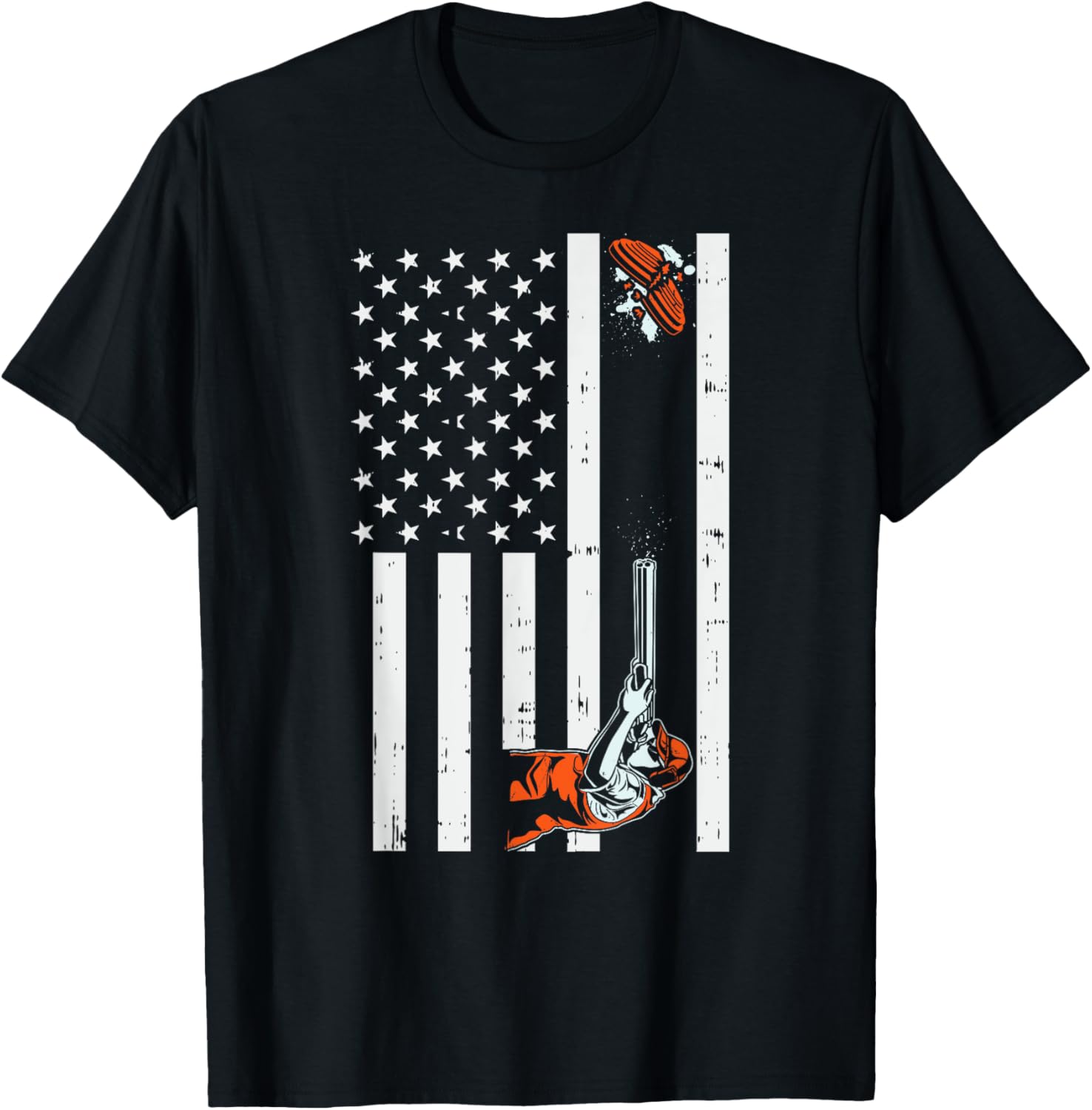 American Skeet Trap Clay Shotgun Shooting Usa Flag