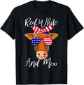 Red White And Moo Patriotic Cow Usa Flag Funny 4Th Of July