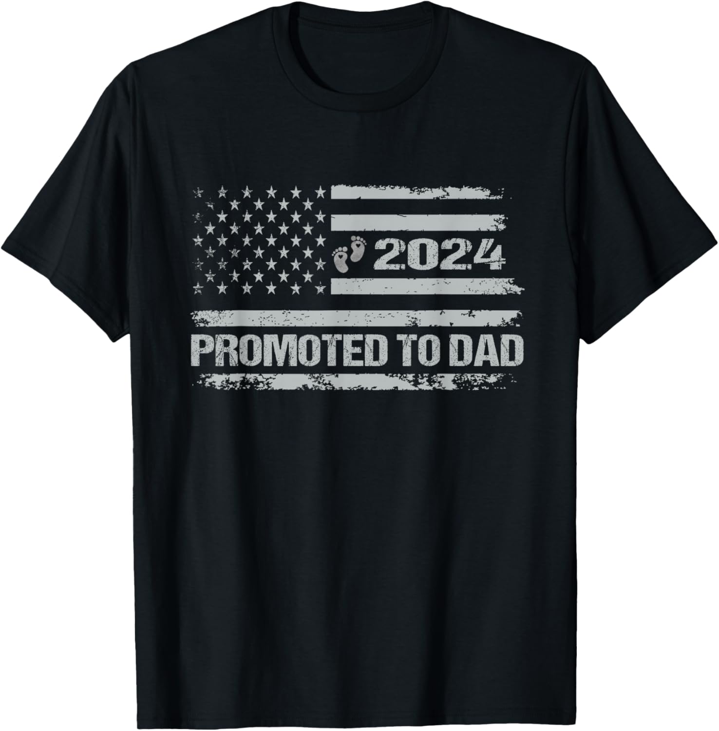 Promoted To Dad Est 2024 Featuring An American Flag Design