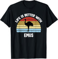 Emu T Shirt With German Text Das Leben Ist Besser Mit Emus