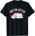 Knitting Kitten Cute Cat Crocheting Yarn Lover T-Shirt for Men Women Kids