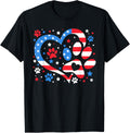 American Flag 4Th Of July Paw Print Heart Dog Lover