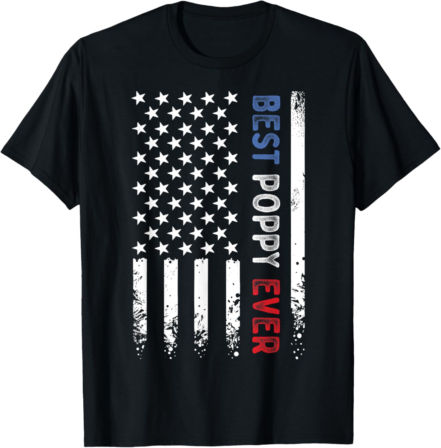 Fathers Day Best Poppy Ever American Flag Distressed