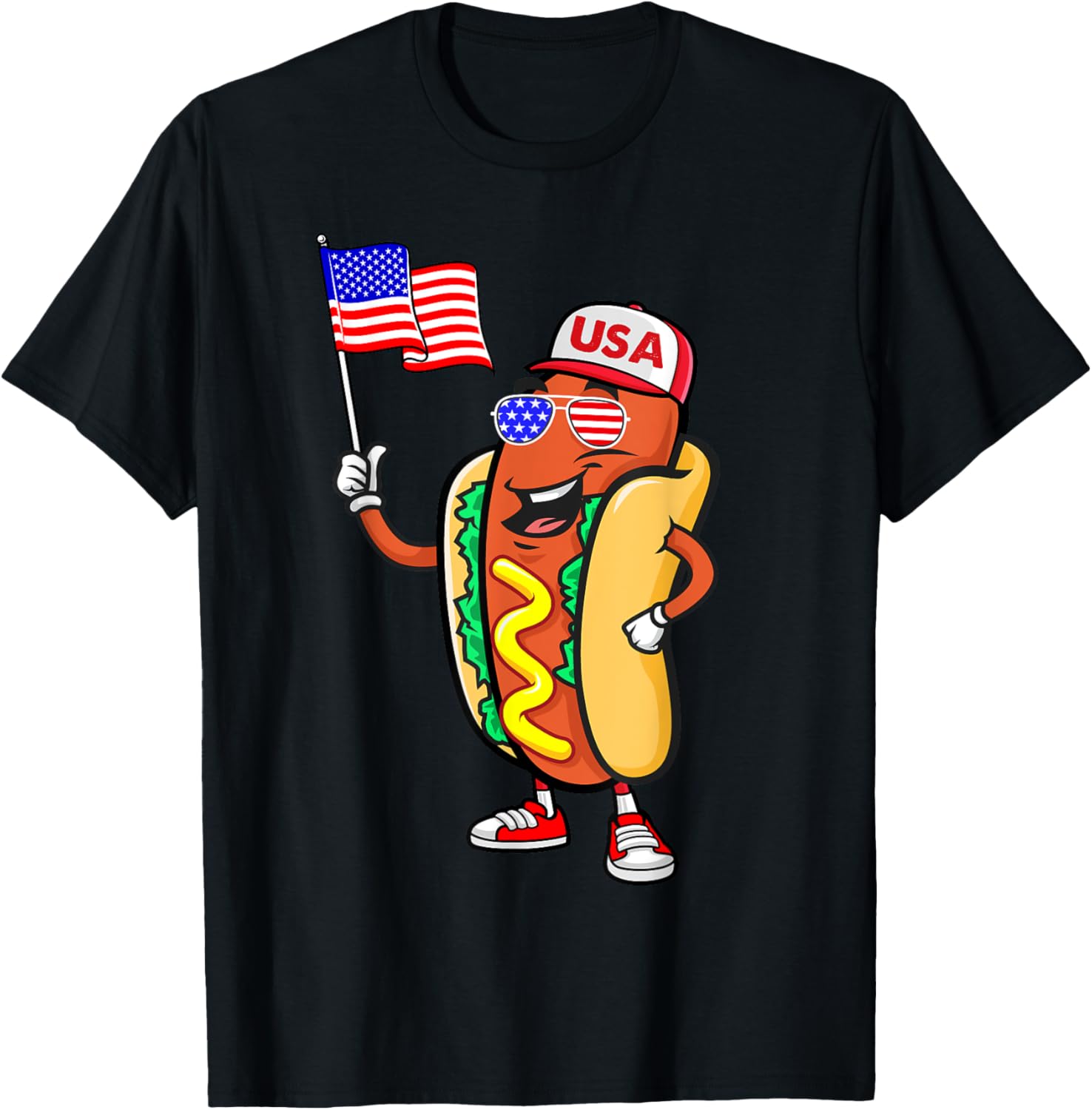 Patriotic Hot Dog American Flag Usa Funny 4Th Of July Fourth