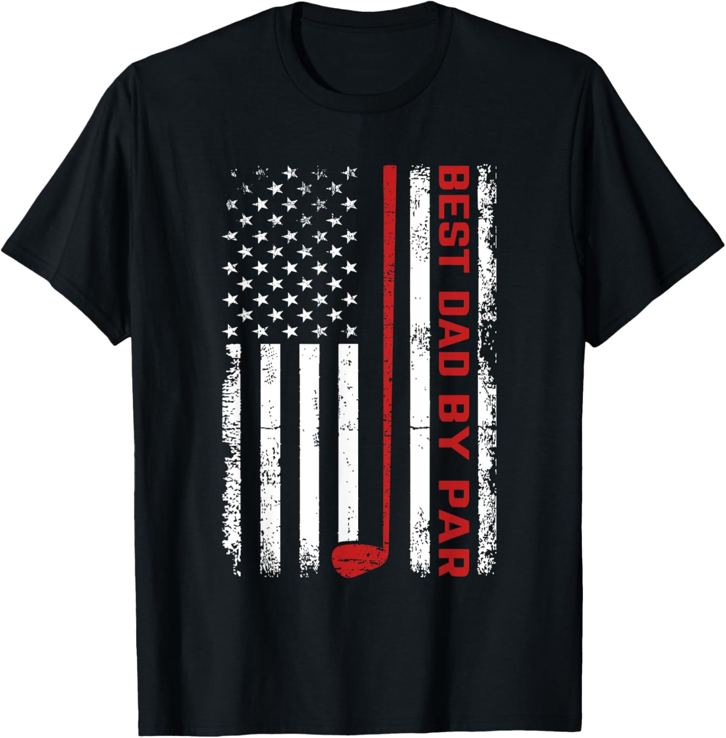 Golf Best Dad By Par Daddy Vintage American Flag Fathers Day