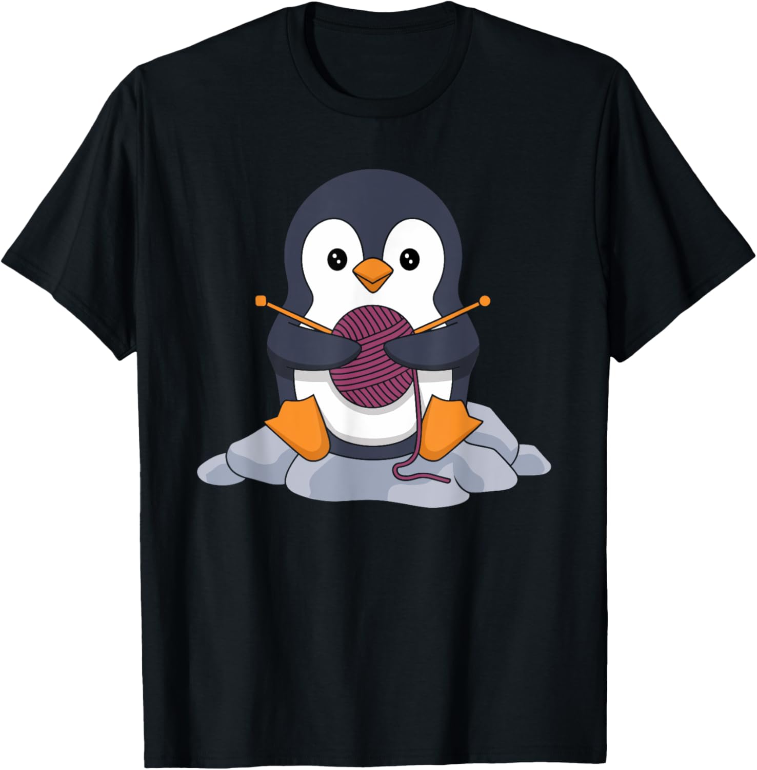 Knitting Penguin Embracing Cozy Yarn Craft