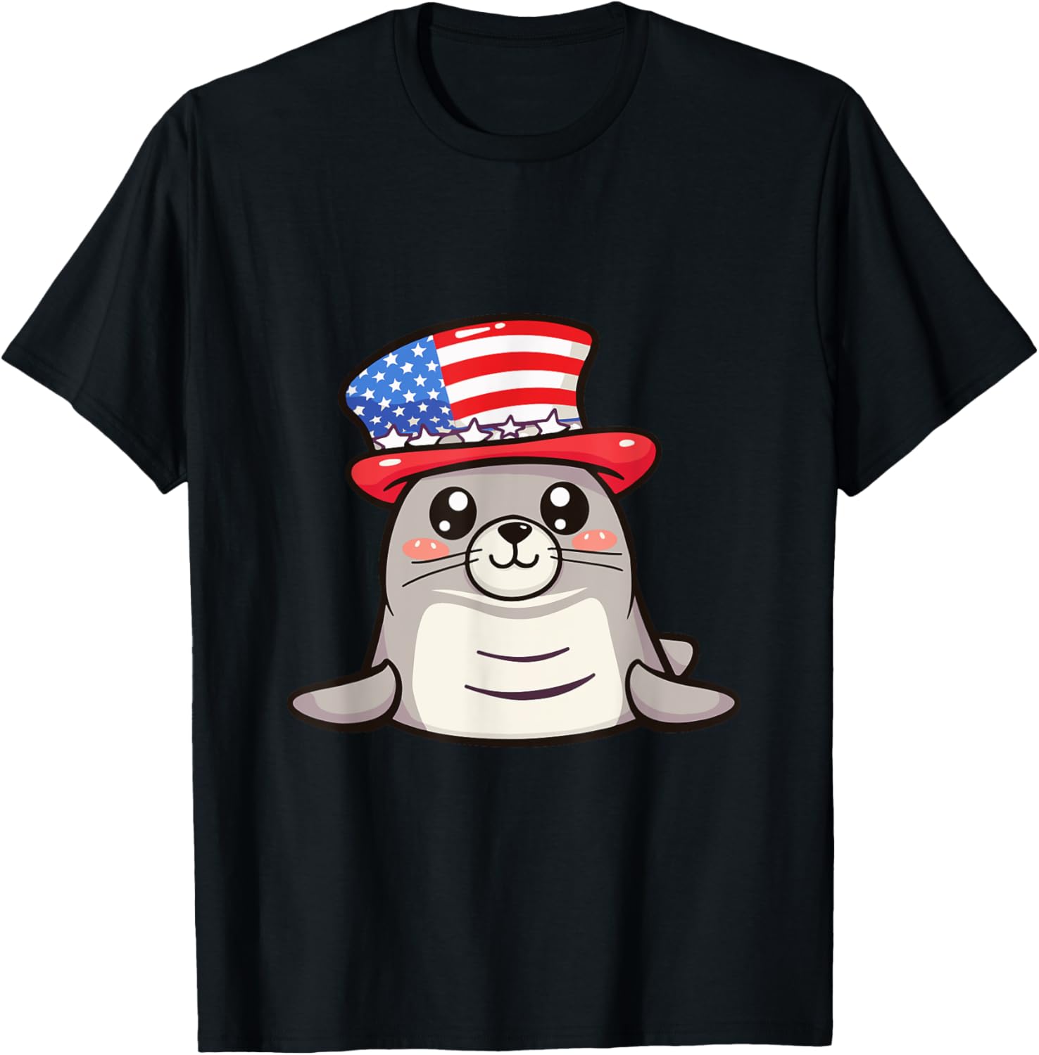 Cute Seal Usa Flag 4Th Of July