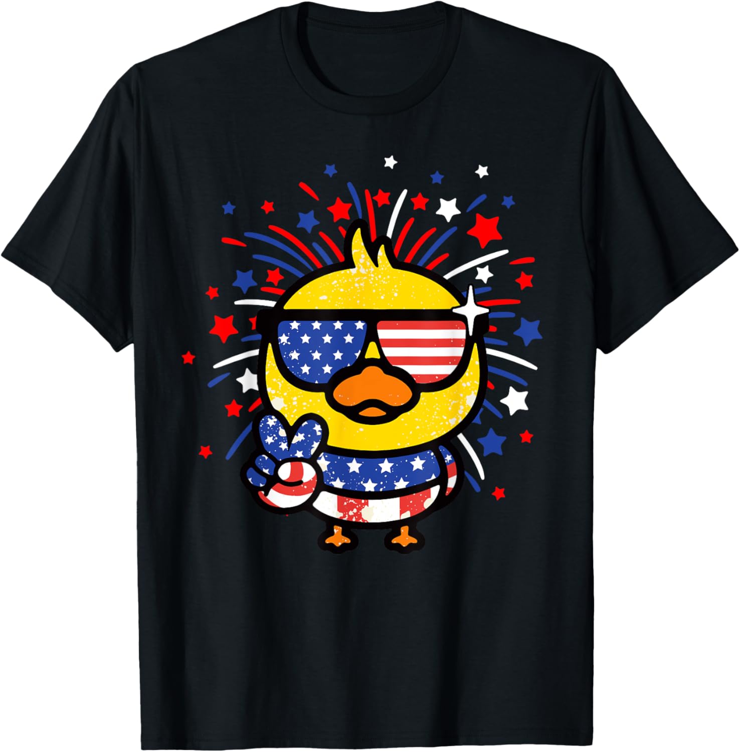 Rubber Duck Usa Flag 4Th Of July Red White Blue Sunglasses