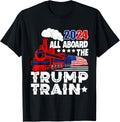 Trump 2024 All Aboard The Trump Train Usa American Flag