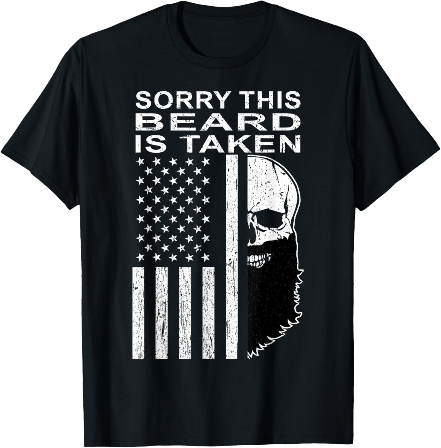 Sorry This Beard Is Taken American Flag Skull Bearded Gifts