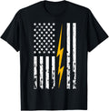 Electrician American Flag Electric Bolt Lineman Usa Flag