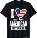 I Love My Hot American Boyfriend Cute Usa Flag Heart