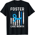 National Foster Care Awareness Month Blue Ribbon Usa Flag