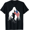 Big Foot Shirt Bigfoot Sasquatch American Flag Patriotic