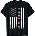 Breast Cancer Awareness Pink Ribbon Usa American Flag Men