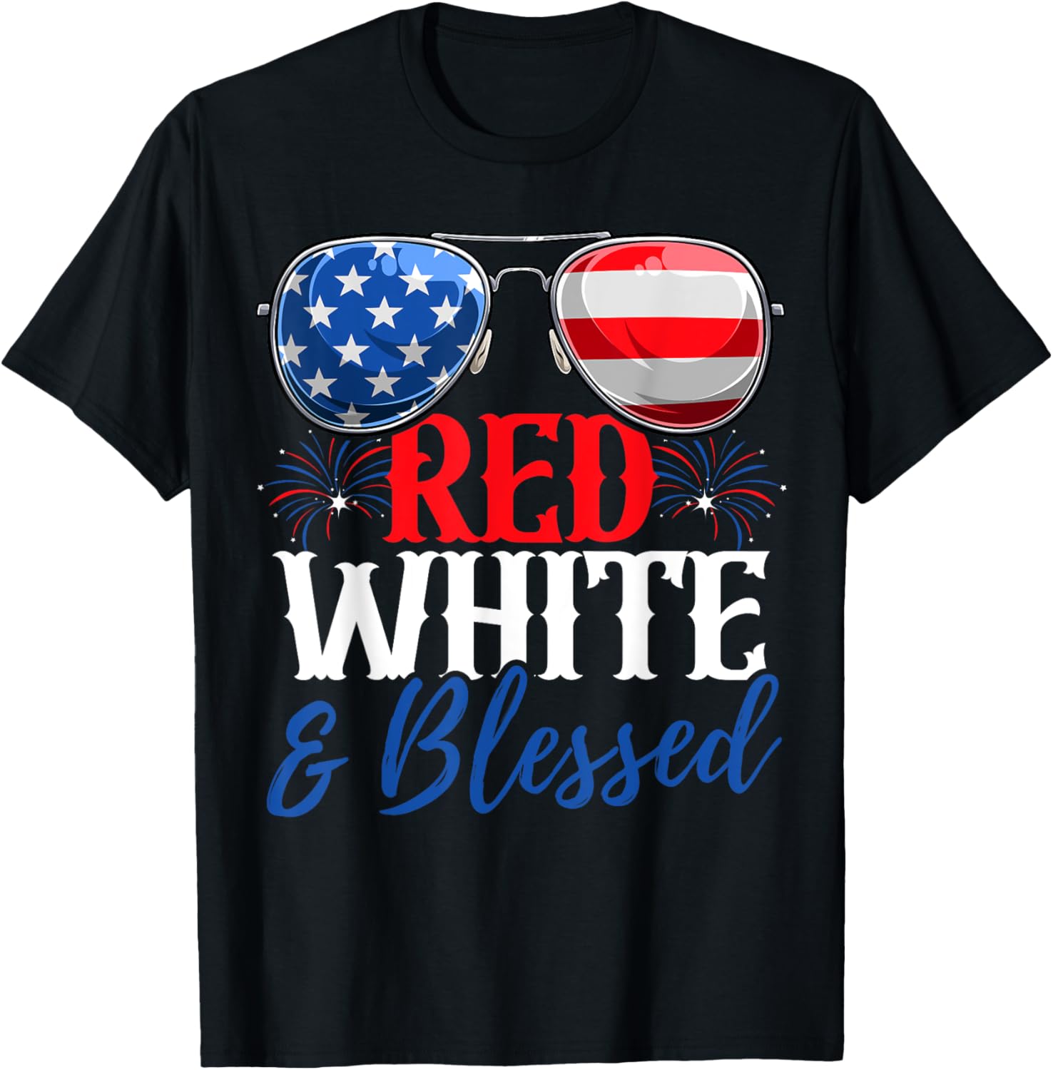 Red White And Blessed 4Th Of July American Flag Sunglasses