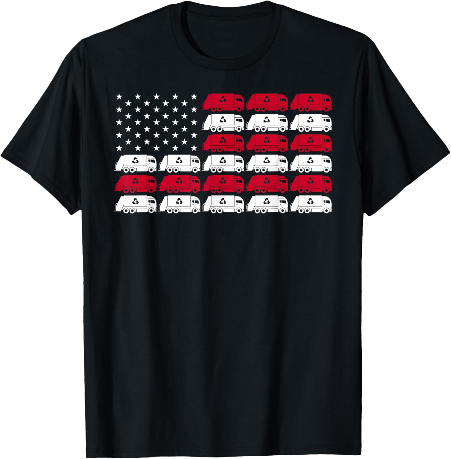 Garbage Truck Usa American Flag Patriotic Men Women Boys