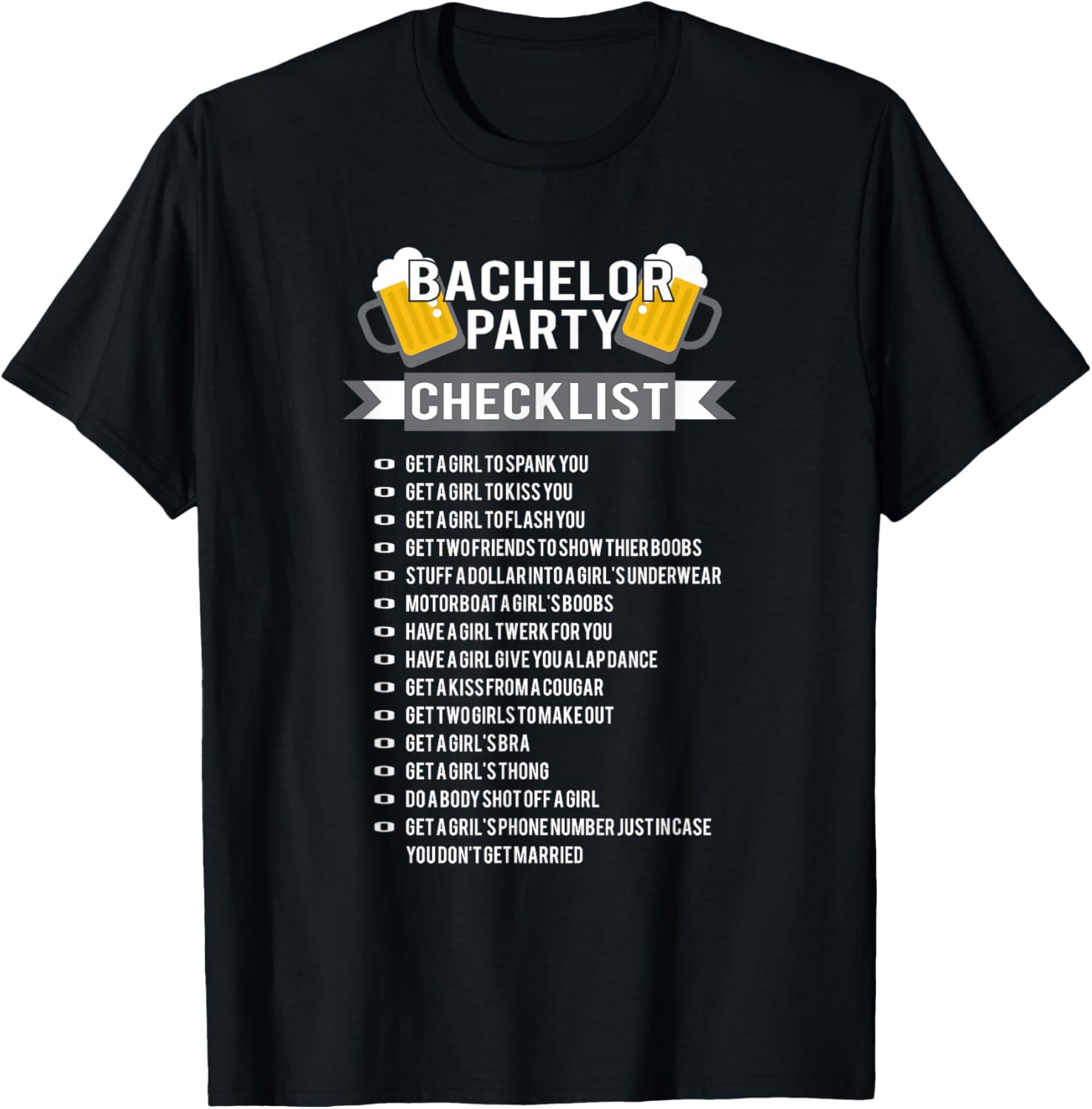 Bachelor Party Checklist Groomsmen Best Man Tee T Shirt