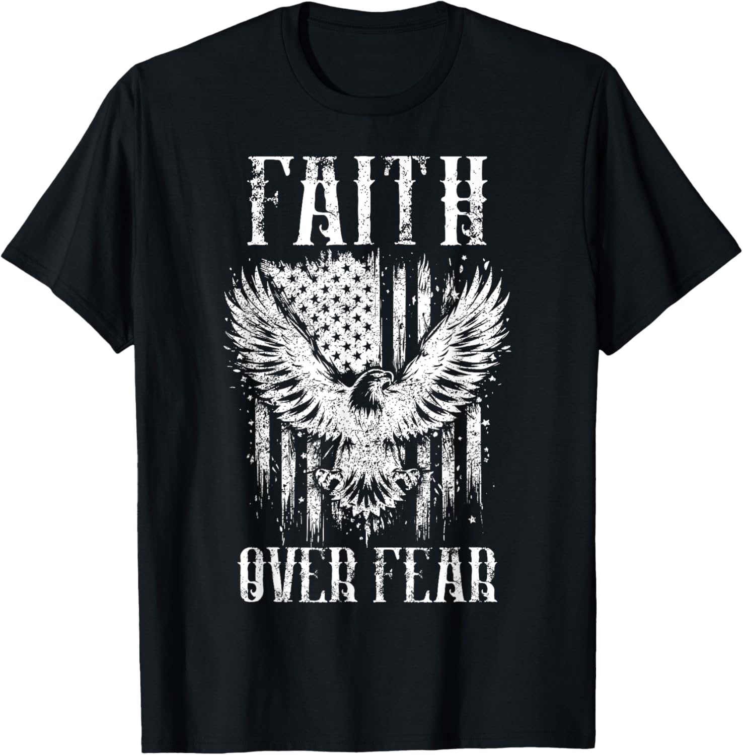 Usa Flag Patriotic American Gift Usa Faith Over Fear Prayer