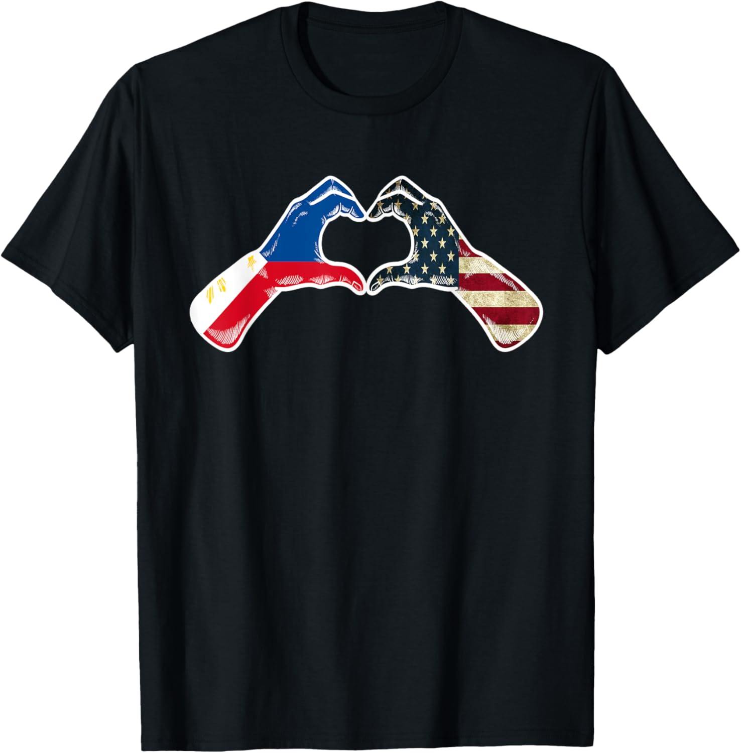 Philippines American Usa Flag Usa Filipino Heart
