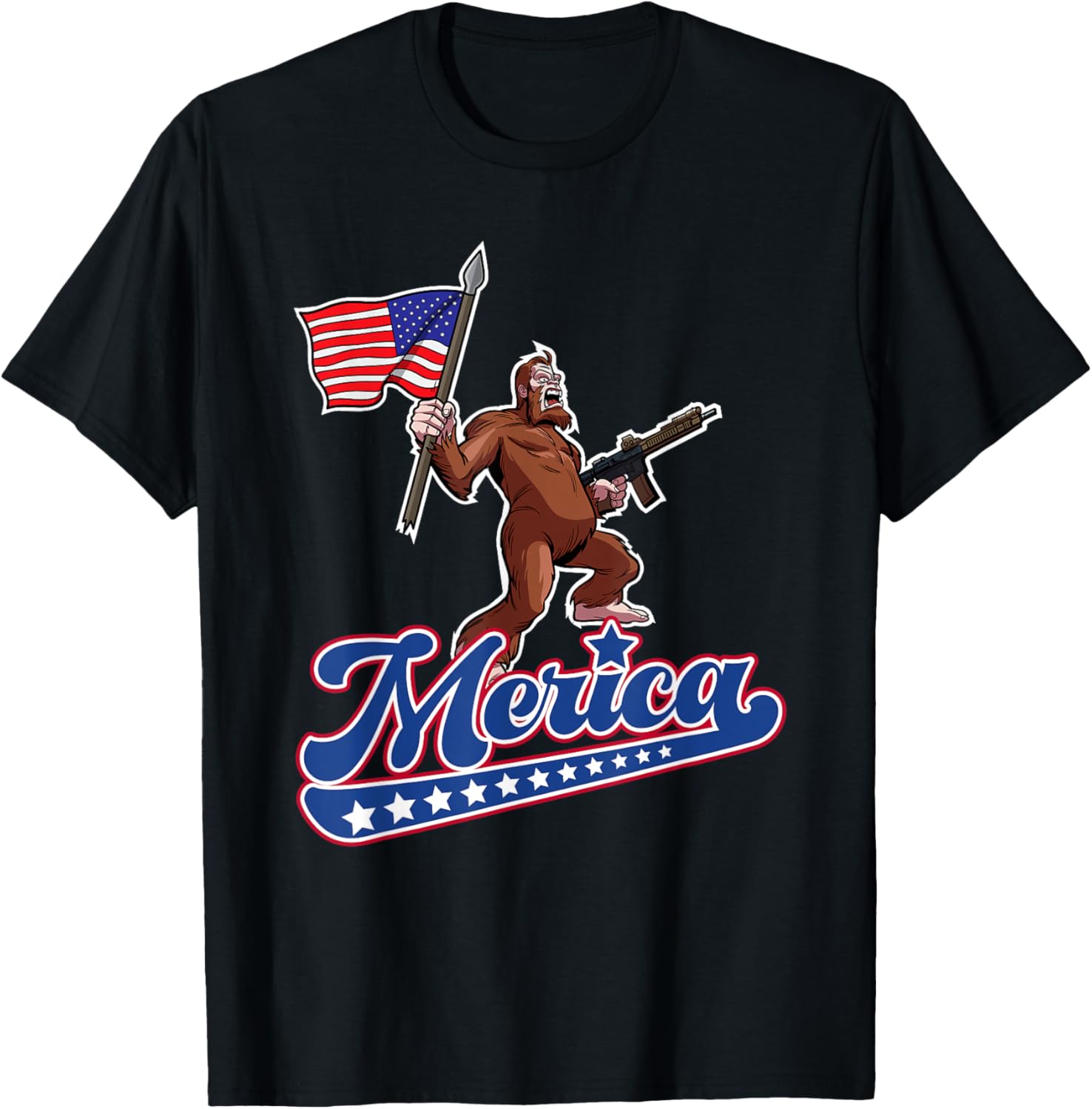 American Flag Patriotic Bigfoot Merica 4Th Of July