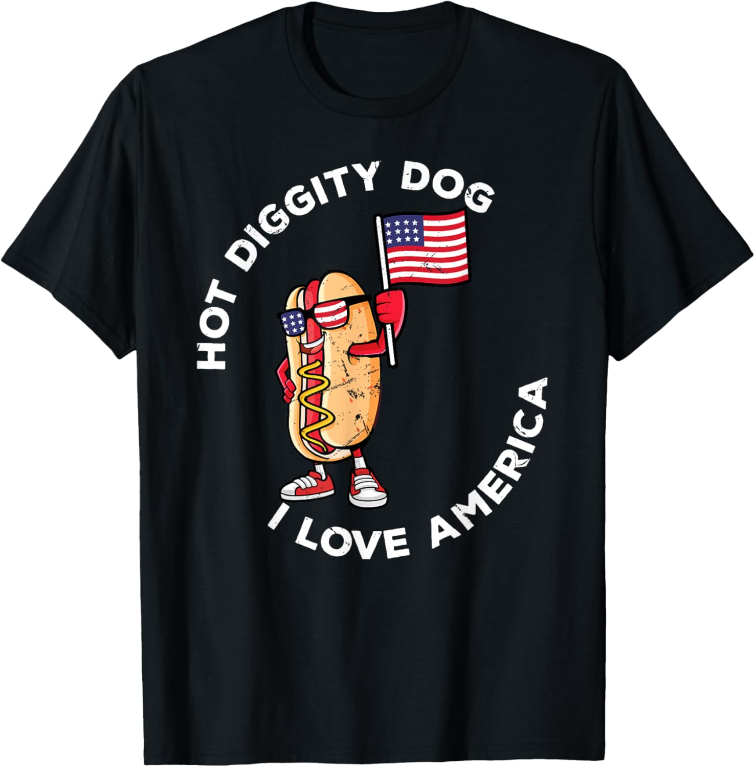 Hot Diggity Dog July 4Th America Patriotic Picnic Usa Funny
