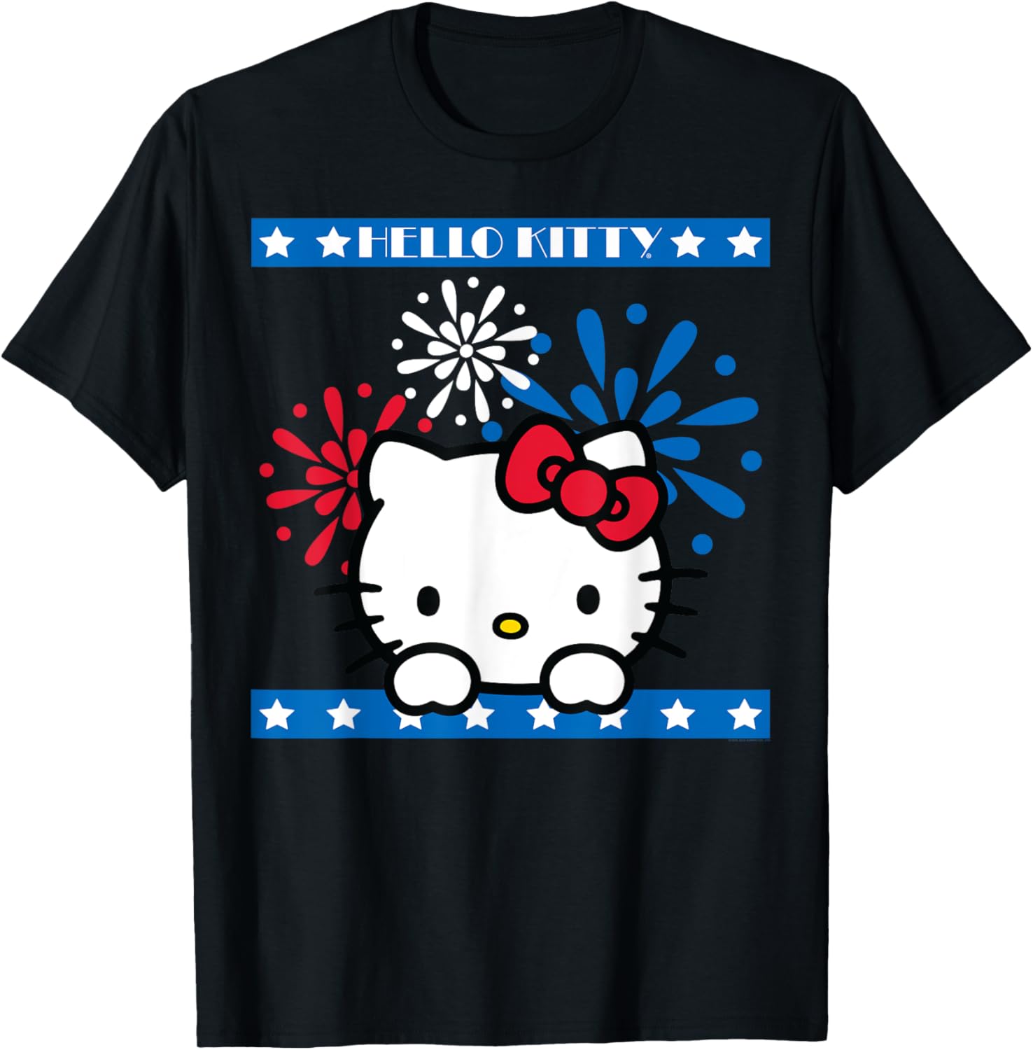 Hello Kitty Fireworks 4Th Of July Red White Blue Americana