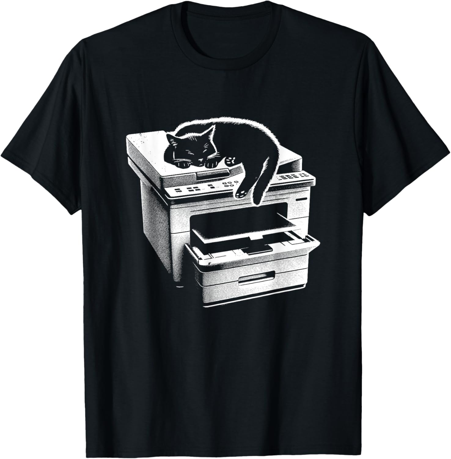 Office Cat Sleeping On Printer Cute Cat Kitten Lover Men Women Kids