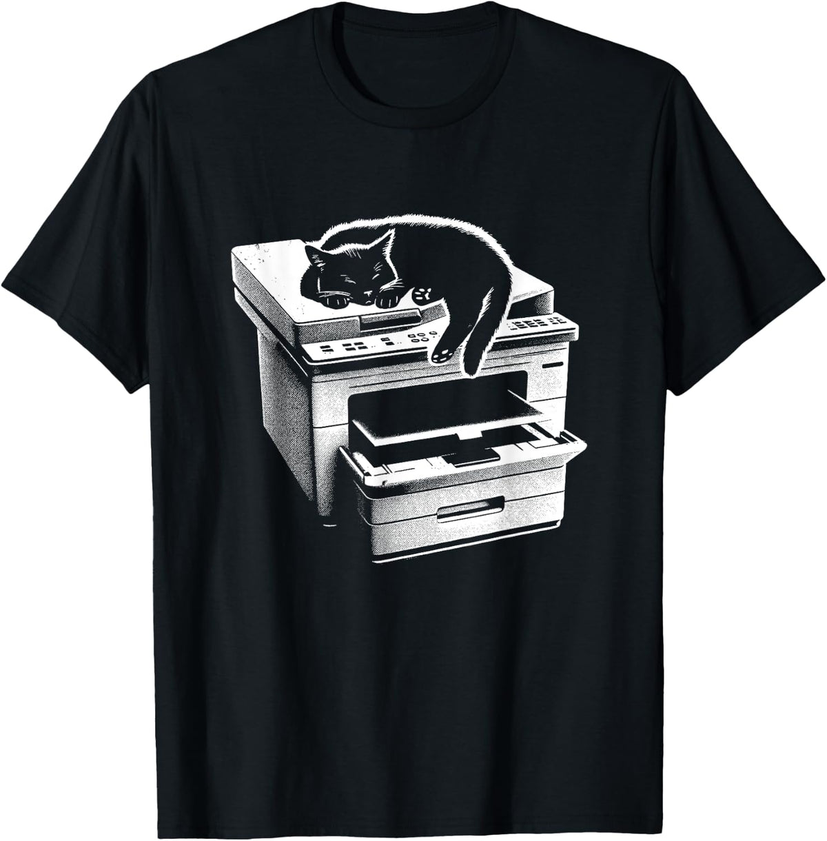 Office Cat Sleeping On Printer Cute Cat Kitten Lover Men Women Kids