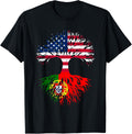 Portuguese Roots American Grown Tree Usa Flag Funny Portugal